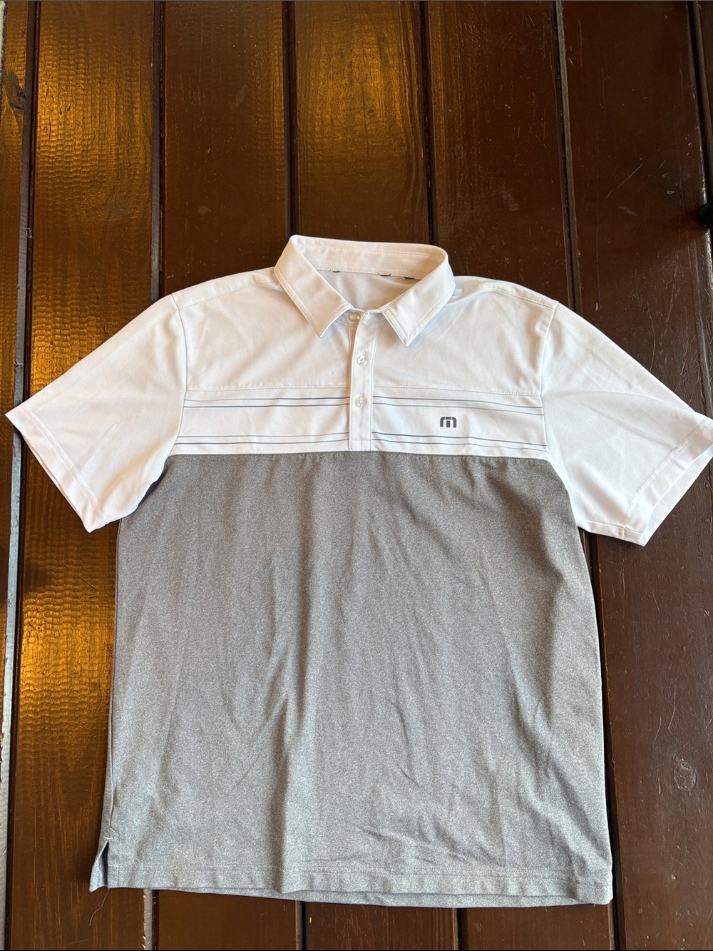 Travis Scott White and Gray Two-Tone Polo